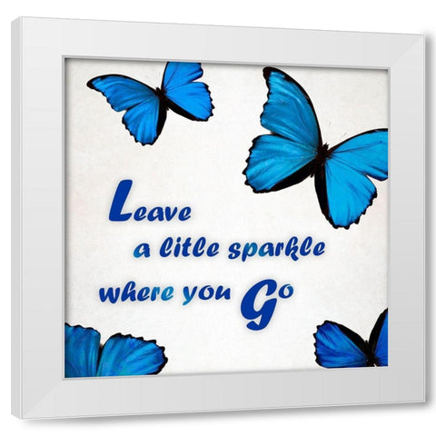Leave A Little Sparkle White Modern Wood Framed Art Print by Telik, Tracey