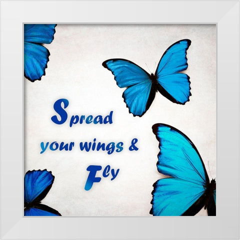 Spread Your Wings White Modern Wood Framed Art Print by Telik, Tracey