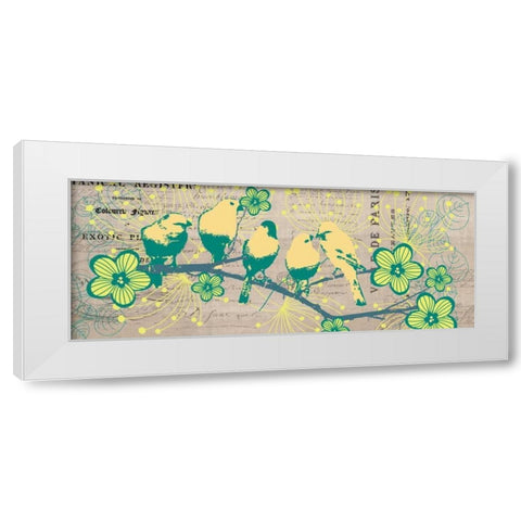 Bird Botanical Yellow White Modern Wood Framed Art Print by Jordan, Elizabeth