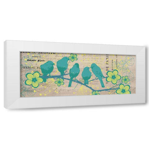 Bird Botanical Blue White Modern Wood Framed Art Print by Jordan, Elizabeth