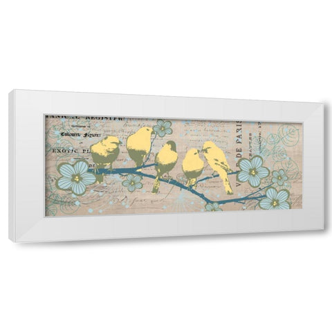 Bird Botanical Gray White Modern Wood Framed Art Print by Jordan, Elizabeth