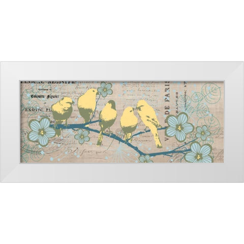 Bird Botanical Gray White Modern Wood Framed Art Print by Jordan, Elizabeth