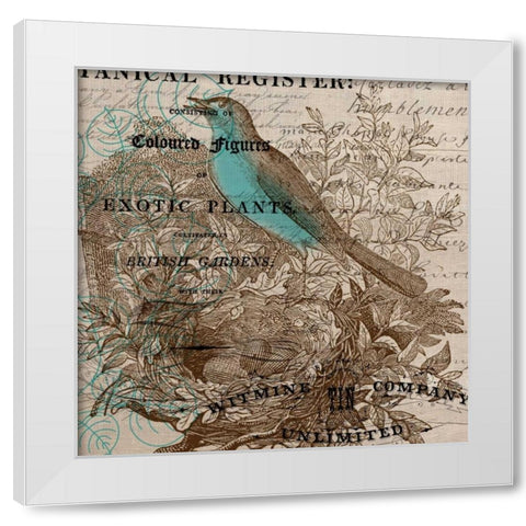 Bird Botanical 5 White Modern Wood Framed Art Print by Jordan, Elizabeth