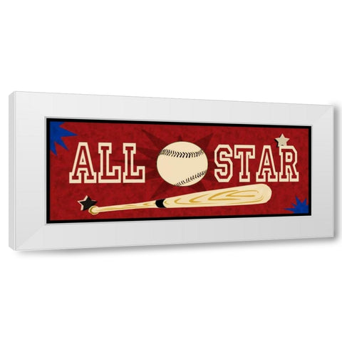 At The Ball Game White Modern Wood Framed Art Print by Pazan, Tony