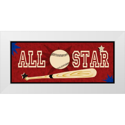 At The Ball Game White Modern Wood Framed Art Print by Pazan, Tony