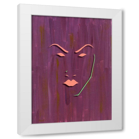 Mask White Modern Wood Framed Art Print by Pazan, Tony