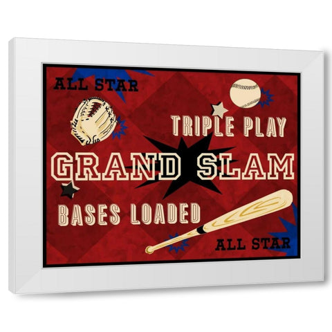 Grand Slam White Modern Wood Framed Art Print by Pazan, Tony
