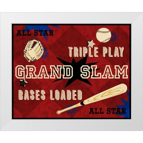 Grand Slam White Modern Wood Framed Art Print by Pazan, Tony