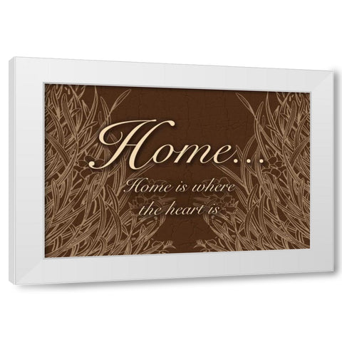 Home And Heart White Modern Wood Framed Art Print by Pazan, Tony