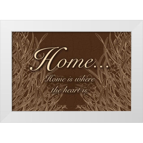 Home And Heart White Modern Wood Framed Art Print by Pazan, Tony