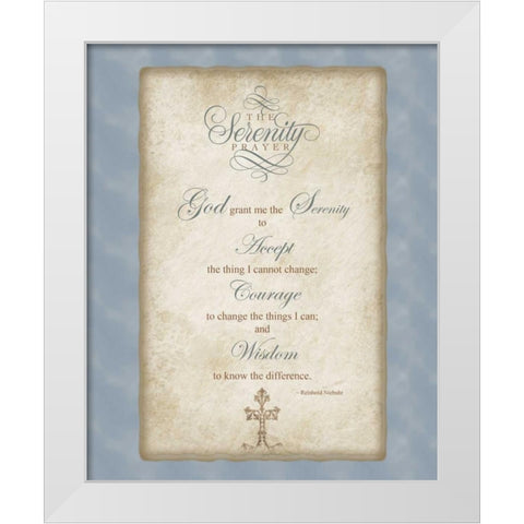 Serenity White Modern Wood Framed Art Print by Pazan, Tony