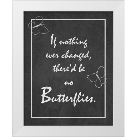 Butterflies White Modern Wood Framed Art Print by Pazan, Tony