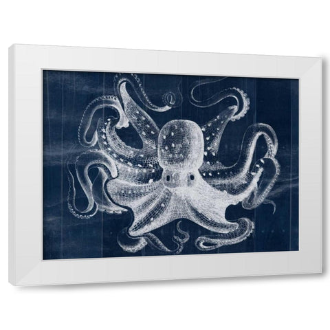 Big Blue White Modern Wood Framed Art Print by Pazan, Tony