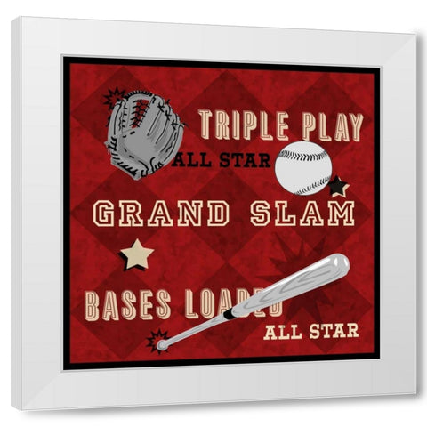 Triple Play White Modern Wood Framed Art Print by Pazan, Tony