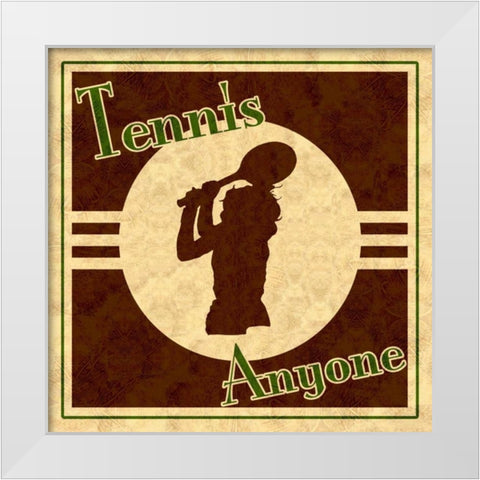 Tennis A White Modern Wood Framed Art Print by Pazan, Tony