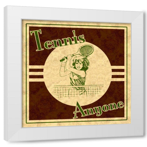 Tennis White Modern Wood Framed Art Print by Pazan, Tony