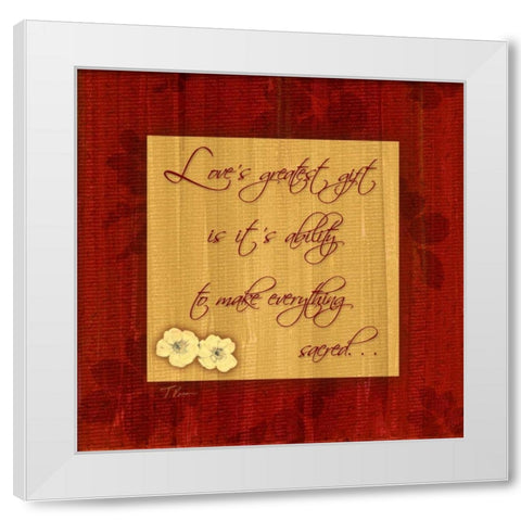 Gift White Modern Wood Framed Art Print by Pazan, Tony