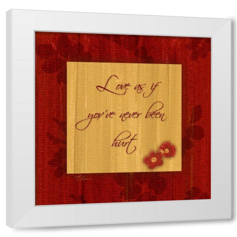 1 Love White Modern Wood Framed Art Print by Pazan, Tony