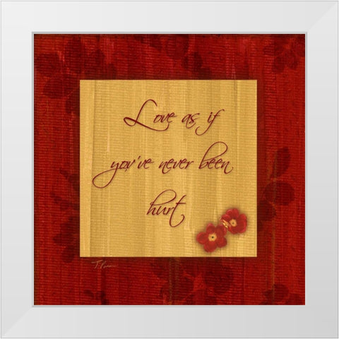 1 Love White Modern Wood Framed Art Print by Pazan, Tony