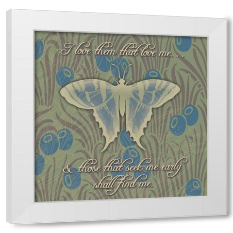 Butterfly White Modern Wood Framed Art Print by Pazan, Tony