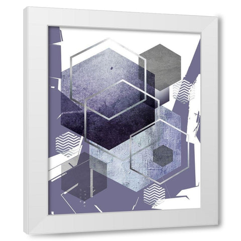 Abstract Geo Ultra Violet 1 White Modern Wood Framed Art Print by Urban Epiphany