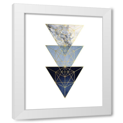 Navy Gold 3 White Modern Wood Framed Art Print by Urban Epiphany