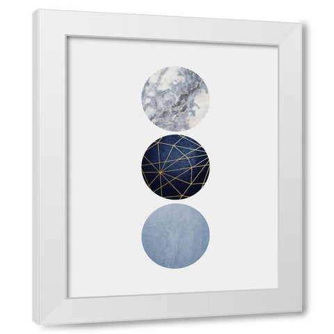 Navy Gold White Modern Wood Framed Art Print by Urban Epiphany