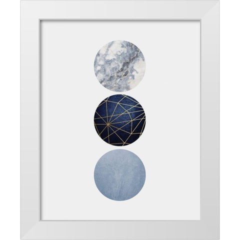 Navy Gold White Modern Wood Framed Art Print by Urban Epiphany