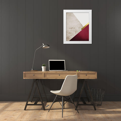 Beige Brugundy Mountains 1 White Modern Wood Framed Art Print by Urban Epiphany