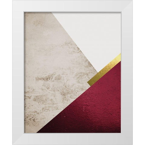 Beige Brugundy Mountains 1 White Modern Wood Framed Art Print by Urban Epiphany