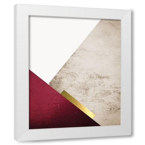 Beige Brugundy Mountains 3 White Modern Wood Framed Art Print by Urban Epiphany