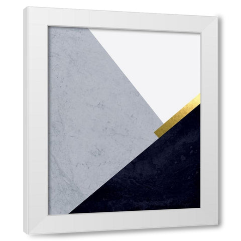 Dark Blue Mountains 1 White Modern Wood Framed Art Print by Urban Epiphany