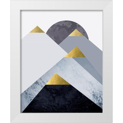 Mountains 2 White Modern Wood Framed Art Print by Urban Epiphany