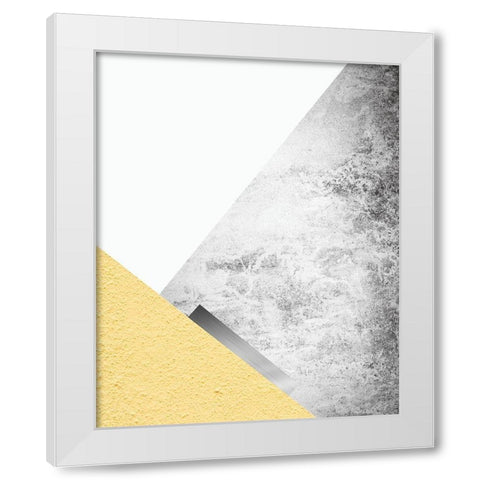 Yellow and Grey Mountains 3 White Modern Wood Framed Art Print by Urban Epiphany