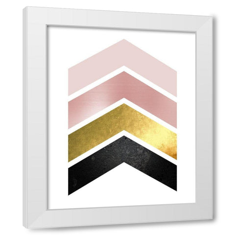 BlushPink Gold 1 White Modern Wood Framed Art Print by Urban Epiphany
