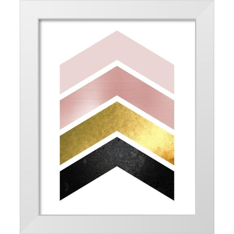 BlushPink Gold 1 White Modern Wood Framed Art Print by Urban Epiphany