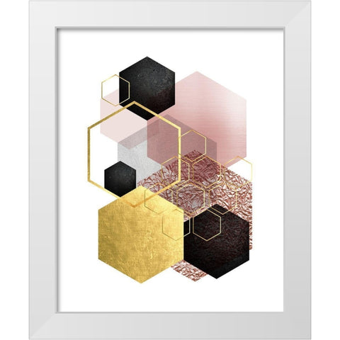 BlushPink Gold 2 White Modern Wood Framed Art Print by Urban Epiphany