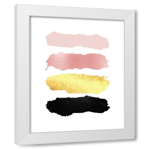 BlushPink Gold 3 White Modern Wood Framed Art Print by Urban Epiphany