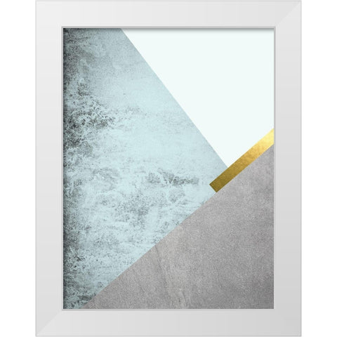 Turquoise Mountains 1 White Modern Wood Framed Art Print by Urban Epiphany