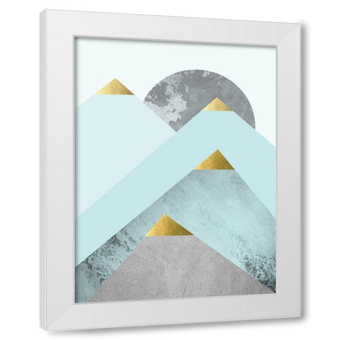 Turquoise Mountains 2 White Modern Wood Framed Art Print by Urban Epiphany
