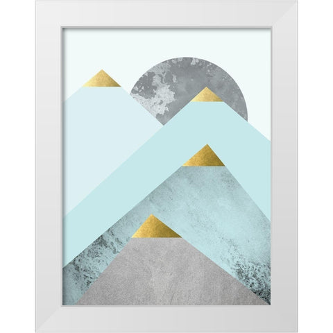 Turquoise Mountains 2 White Modern Wood Framed Art Print by Urban Epiphany