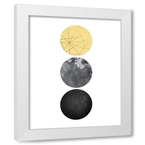 Yellow and Black Geo White Modern Wood Framed Art Print by Urban Epiphany