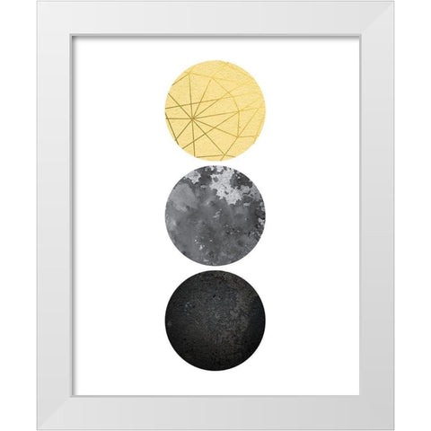 Yellow and Black Geo White Modern Wood Framed Art Print by Urban Epiphany