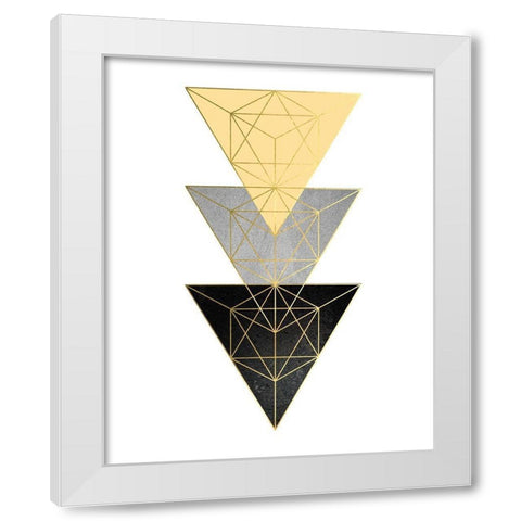 Yellow and Black Geo 3 White Modern Wood Framed Art Print by Urban Epiphany
