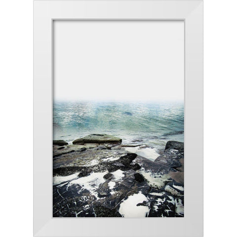 Coastline 1 White Modern Wood Framed Art Print by Urban Epiphany