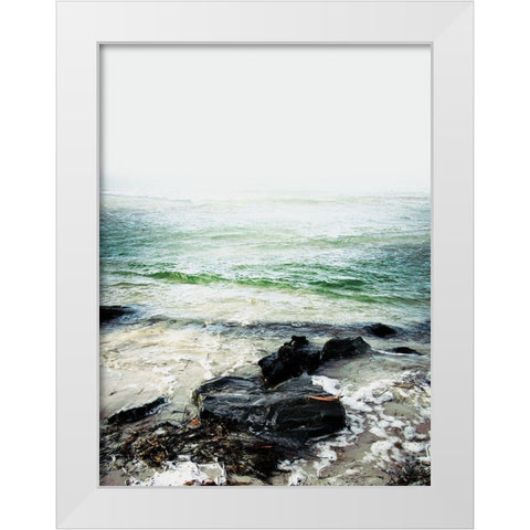 Coastline 2 White Modern Wood Framed Art Print by Urban Epiphany