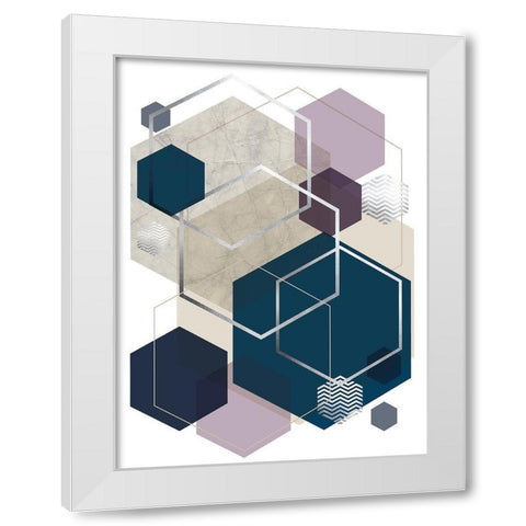 Abstract Geo SoftLuxe White Modern Wood Framed Art Print by Urban Epiphany