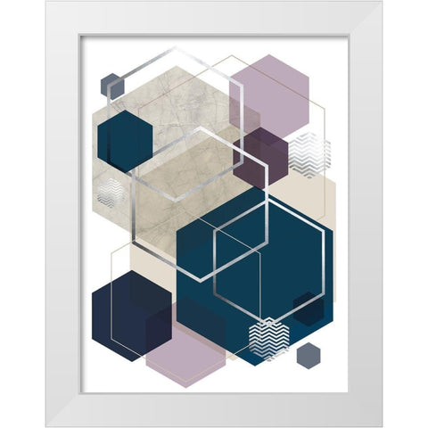 Abstract Geo SoftLuxe White Modern Wood Framed Art Print by Urban Epiphany