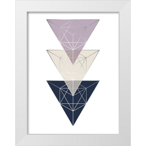 Geo Triangle SoftLuxe White Modern Wood Framed Art Print by Urban Epiphany