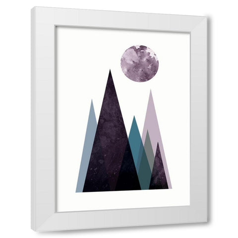 Scandi Mountains Blue 2 White Modern Wood Framed Art Print by Urban Epiphany